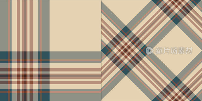 Set of seamless vector plaid pattern. Tartan background. Classic pattern.